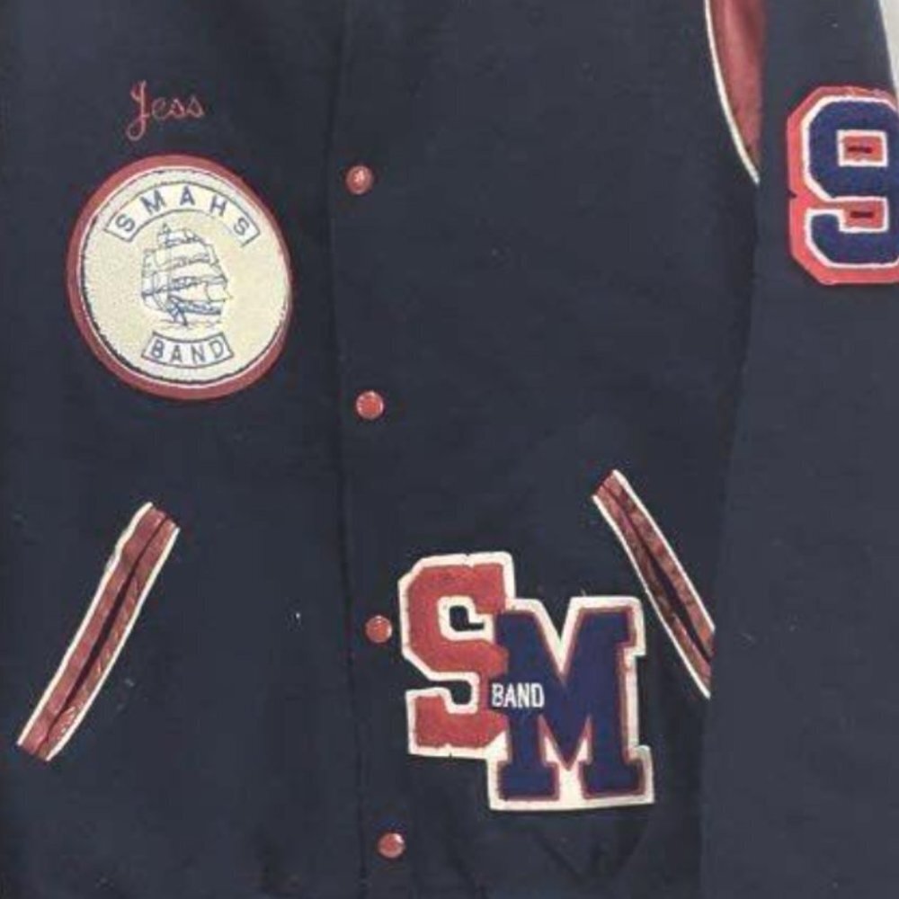 Vintage Holloway Varsity Jacket SMHS Band Drumline Wool Leather Sleeves USA XL - Picture 5 of 8